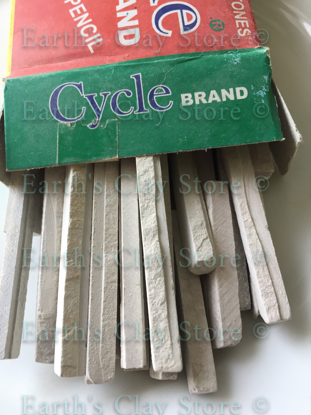 Cycle brand slate pencils are made from natural stone. These are thick and  wide ones.